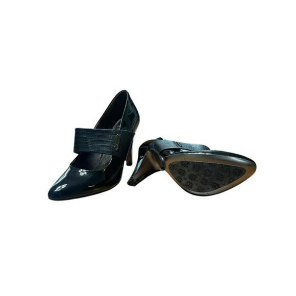 Isola Black Patent Leather Heels With Croc-Embossed Strap Womens Size 9M - Picture 12 of 12